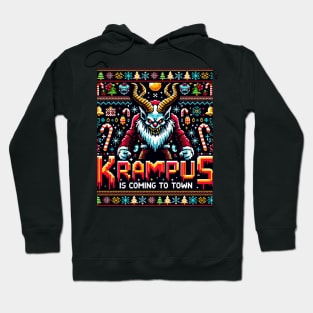 Krampus 8-bit Xmas Funny Christmas Ugly Retro Hoodie